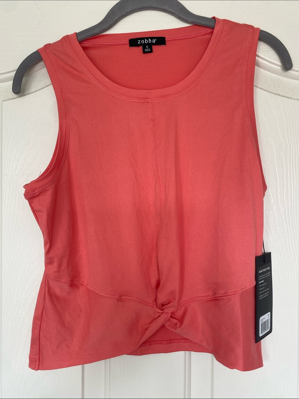 Zobha Coral Knot-Front Sleeveless Tank
